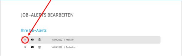 Eckert Jobportal - Job-Alert bearbeiten